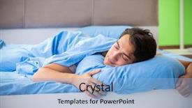  Presentation with insomnia - Presentation theme enhanced with man suffering from sleeping disorder background and a light blue colored foreground