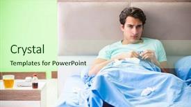  Presentation with insomnia - Amazing slides having man suffering from sleeping disorder backdrop and a  colored foreground