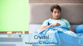  Presentation with insomnia - Presentation theme having man suffering from sleeping disorder background and a light blue colored foreground