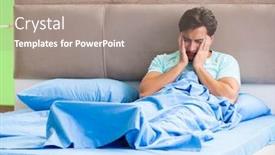  Presentation with insomnia - PPT layouts having man-suffering-from-sleeping-disorder background and a gray colored foreground