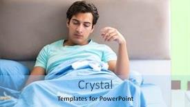  Presentation with insomnia - Audience pleasing slide deck consisting of man-suffering-from-sleeping-disorder backdrop and a light blue colored foreground