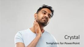  Presentation with glands - Colorful slides enhanced with man suffering from sore glands backdrop and a light gray colored foreground