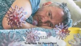  Presentation with disease infection - Amazing slide set having man-suffering-from-viral-disease backdrop and a light blue colored foreground