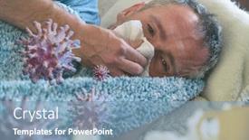  Presentation with disease infection - Beautiful PPT theme featuring man-suffering-from-viral-disease backdrop and a teal colored foreground