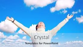  Presentation with handicap sport - Colorful slide deck enhanced with man summer sport backdrop and a light blue colored foreground