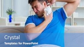  Presentation with bad - Amazing presentation design having man sweating excessively smelling bad at home backdrop and a teal colored foreground