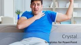  Presentation with bad - PPT layouts featuring man-sweating-excessively-smelling-bad background and a teal colored foreground