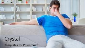  Presentation with bad - Audience pleasing presentation theme consisting of man sweating excessively smelling bad backdrop and a light blue colored foreground