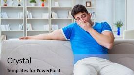  Presentation with good bad a moral dilemma - PPT theme with man sweating excessively smelling bad background and a light gray colored foreground