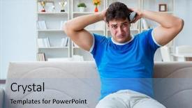  Presentation with bad - Beautiful PPT theme featuring man sweating excessively smelling bad backdrop and a  colored foreground