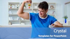  Presentation with bad - Presentation design with man sweating excessively smelling bad background and a  colored foreground