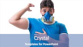  Presentation with bad - Slide deck having man sweating excessively smelling bad background and a teal colored foreground