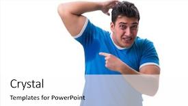  Presentation with bad - PPT theme consisting of man sweating excessively smelling bad background and a white colored foreground