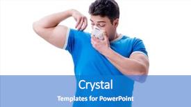  Presentation with bad - Theme having man sweating excessively smelling bad background and a teal colored foreground