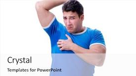  Presentation with hygiene - Slides featuring man sweating excessively smelling bad background and a white colored foreground