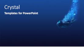  Presentation with deep blue - Amazing presentation theme having man-swimming-in-deep-blue backdrop and a  colored foreground