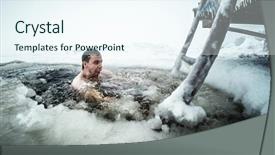  Presentation with lake ice - Beautiful slide set featuring man swimming in the ice backdrop and a  colored foreground