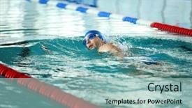  Presentation with swimming pool - Cool new presentation with man swimming in the pool backdrop and a  colored foreground