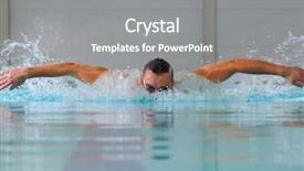  Presentation with stroke - Amazing presentation design having man swims using the butterfly backdrop and a  colored foreground