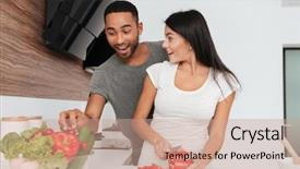  Presentation with black couple having fun - Beautiful presentation design featuring man takes away the products backdrop and a coral colored foreground