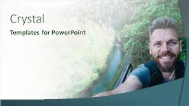  Presentation with selfie - Slides consisting of man-taking-a-selfie background and a sky blue colored foreground