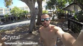  Presentation with queensland - PPT layouts enhanced with man taking a selfie in airlie beach queensland australia background and a dark gray colored foreground