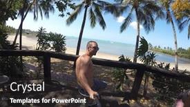  Presentation with queensland - Audience pleasing presentation theme consisting of man taking a selfie in airlie beach queensland australia backdrop and a dark gray colored foreground