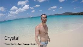  Presentation with queensland - PPT theme consisting of man-taking-a-selfie background and a soft green colored foreground