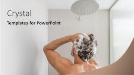  Presentation with hair care - Cool new theme with man taking a shower washing backdrop and a light gray colored foreground