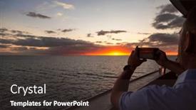  Presentation with enjoyable - Presentation theme with man-taking-a-smartphone-photo background and a tawny brown colored foreground