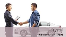  Presentation with mechanic shop - Amazing slide deck having man-taking-car backdrop and a soft green colored foreground