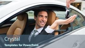  Presentation with man power service - Slide set having man-taking-his-car-keys background and a ocean colored foreground