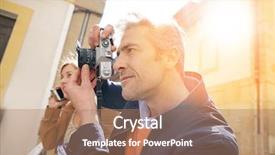  Presentation with old building britain gif - Amazing theme having man taking pictures of old backdrop and a coral colored foreground