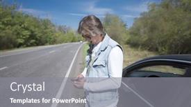  Presentation with cell - PPT theme with man-talking-on-a-cell background and a  colored foreground