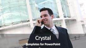  Presentation with phone - Beautiful slides featuring man talking on the phone backdrop and a dark gray colored foreground