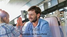  Presentation with daughter - Audience pleasing theme consisting of man-talking-to-his-daughter backdrop and a teal colored foreground