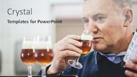  Presentation with craft beer - Slides having man-tasting-craft-beer background and a sky blue colored foreground