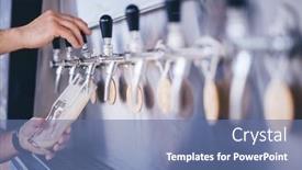  Presentation with craft beer - Presentation design featuring man-tasting-craft-beer background and a ocean colored foreground