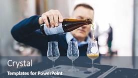  Presentation with craft beer - Presentation design enhanced with man-tasting-craft-beer background and a ocean colored foreground