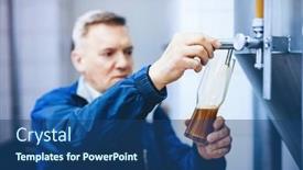  Presentation with craft beer - PPT theme consisting of man-tasting-craft-beer background and a ocean colored foreground