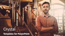 Presentation with brewery - Presentation theme featuring man tasting fresh beer in a brewery background and a tawny brown colored foreground