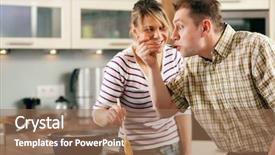  Presentation with hot sauce - Colorful PPT theme enhanced with man tasting the sauce backdrop and a coral colored foreground