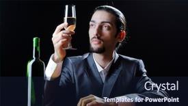  Presentation with wine tasting - Colorful PPT layouts enhanced with man tasting wine in glass backdrop and a wine colored foreground