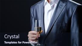  Presentation with wine tasting - Amazing PPT theme having man tasting wine in glass backdrop and a wine colored foreground