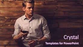  Presentation with interior cottage - Colorful PPT theme enhanced with man tasting wine in rural backdrop and a wine colored foreground