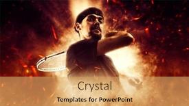  Presentation with tennis - PPT theme featuring man tennis player in action during game background and a yellow colored foreground