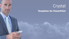  Presentation with clouds - Cool new theme with man-texting-in-clouds backdrop and a  colored foreground