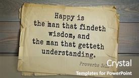  Presentation with wisdom - Cool new PPT layouts with man that getteth understanding proverb backdrop and a coral colored foreground