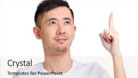  Presentation with think tank - Theme having man think of idea background and a lemonade colored foreground