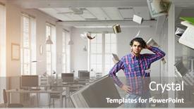  Presentation with seeking - Amazing slide set having man thinking and seeking new backdrop and a  colored foreground